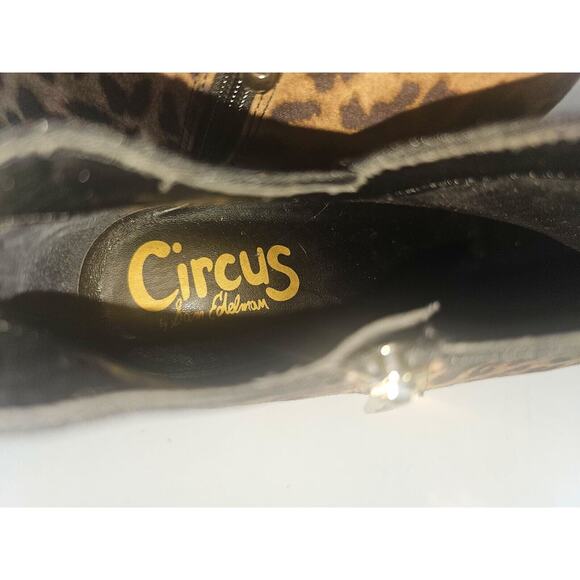 Circus Sam Edelman Sz 8 Leopard Print Womens Bootie Ankle Boots - Picture 8 of 11